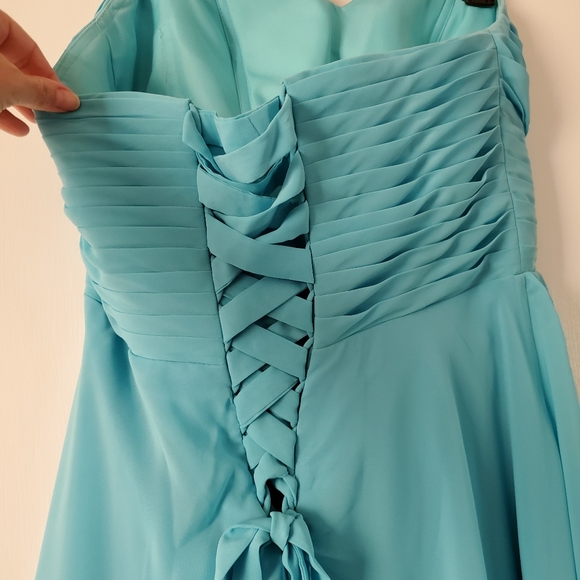Turquoise blue bridesmaid/ prom dress - Picture 7 of 7